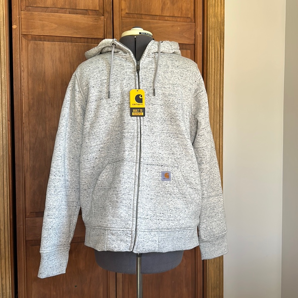 Fleece lined relaxed fit carhartt zip hoodie NWT